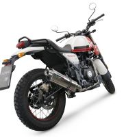 Escape compatible con Royal Enfield Scram 411 2022-2024, Trioval, Escape legal, homologado, silenciador con db killer desmontable y tubo de conexión 