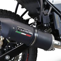 GPR escape compatible con  Royal Enfield Scram 411 2022-2024, Furore Evo4 Nero, Escape legal, homologado, silenciador con catalizador, db killer desmontable y tubo de conexión específico 