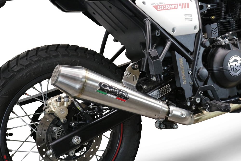 Escape compatible con Royal Enfield Scram 411 2022-2024, Vintacone, Escape homologado para ruido con colector racing 