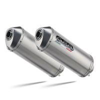 Escape compatible con Yamaha Bt Bulldog 1100 2002-2007, Satinox , Par de terminales de escape homologados, con db killer extraíbles y tubos de conexión específicos 