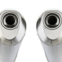 Escape compatible con Aprilia Tuono R 1000 Factory 2006-2010, Satinox, Par de terminales de escape homologados, con db killer extraíbles y tubos de conexión específicos 