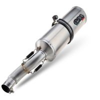 Escape compatible con Aprilia Mana 850 Gt 2007-2016, Satinox, Escape semi-completo homologado con db killer extraible 