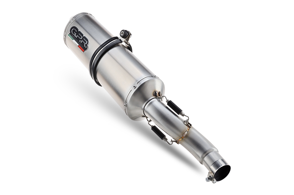 Escape compatible con Kawasaki Versys 650 2006-2014, Satinox , Escape legal, homologado, silenciador con db killer desmontable y tubo de conexión específico 
