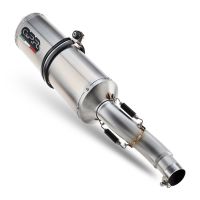 Escape compatible con Kawasaki Versys 650 2006-2014, Satinox , Escape legal, homologado, silenciador con db killer desmontable y tubo de conexión específico 