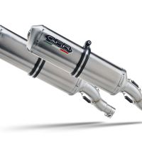 Escape compatible con Aprilia Tuono R 1000 Factory 2006-2010, Satinox, Par de terminales de escape homologados, con db killer extraíbles y tubos de conexión específicos 