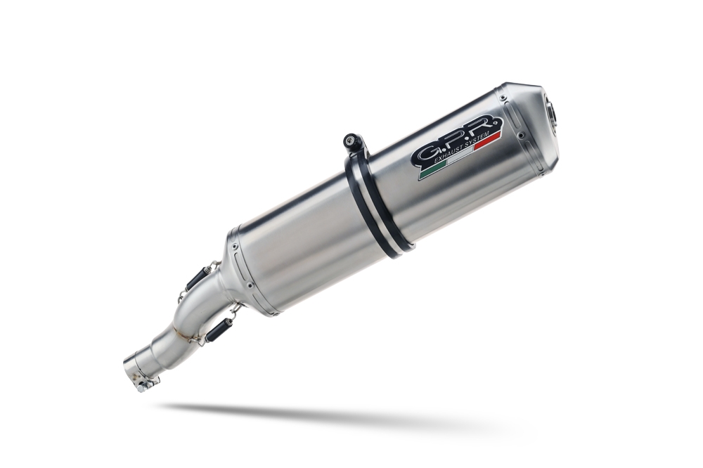 Escape compatible con Aprilia Mana 850 Gt 2007-2016, Satinox, Escape semi-completo homologado con db killer extraible 