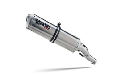 Escape compatible con Triumph Tiger 900 GT / Pro / Rally Pro 2024-2025, Satinox , Escape legal, homologado, silenciador con db killer desmontable y tubo de conexión específico 