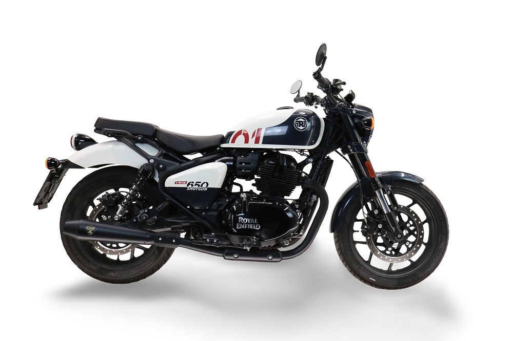 Escape compatible con Royal Enfield Shotgun 650 2024-2025, Ultracone Black, Escape doble, no legal para los países miembros de la UE, incluidos los db killers extraíbles y los tubos de unión 