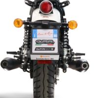 Escape compatible con Royal Enfield Shotgun 650 2024-2025, Ultracone Black, Escape doble, no legal para los países miembros de la UE, incluidos los db killers extraíbles y los tubos de unión 