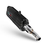 Escape compatible con Yamaha Tenere 700 2025-2026, Hyper Sonic Black Titanium, Escape legal, homologado, silenciador con db killer desmontable y tubo de conexión específico 