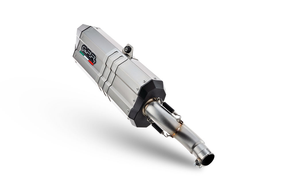 Escape compatible con Yamaha Tenere 700 2025-2026, Hyper Sonic Titanium, Escape legal, homologado, silenciador con db killer desmontable y tubo de conexión específico 