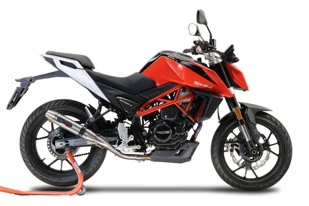 GPR escape compatible con Swm Motorcycles Hoku 125 2022-2024, Deeptone Inox, Escape legal, homologado, silenciador con db killer desmontable y tubo de conexión específico 