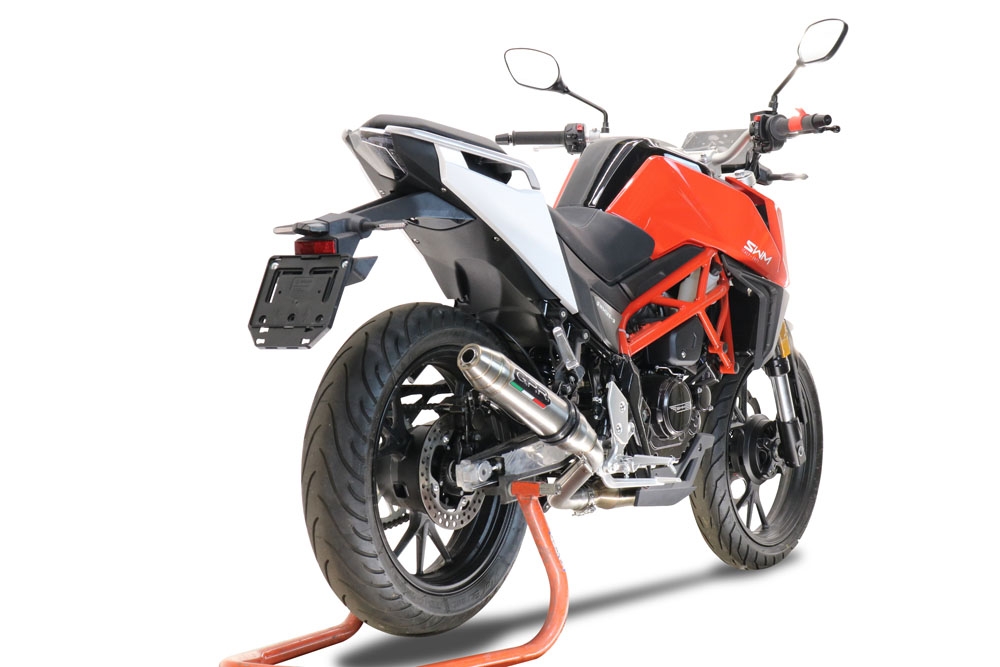 GPR escape compatible con Swm Motorcycles Hoku 125 2022-2024, Deeptone Inox, Escape legal, homologado, silenciador con db killer desmontable y tubo de conexión específico 