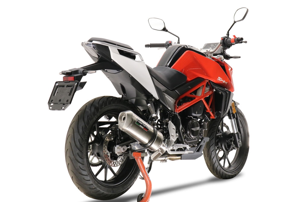 GPR escape compatible con Swm Motorcycles Hoku 125 2022-2024, Satinox , Escape legal, homologado, silenciador con db killer desmontable y tubo de conexión específico 