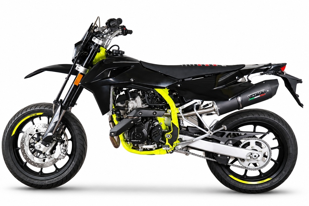 GPR escape compatible con Swm Motorcycles SM 125 R 2021-2024, Furore Nero, Escape legal, homologado, silenciador con db killer desmontable y tubo de conexión específico 