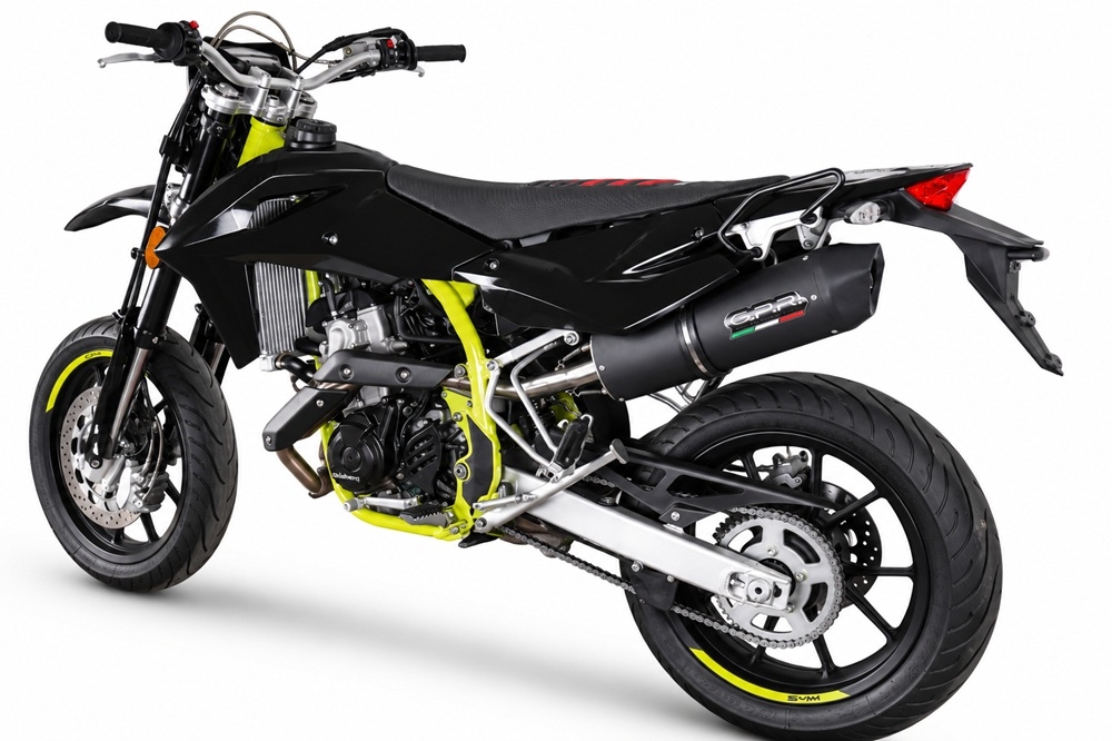 GPR escape compatible con Swm Motorcycles SM 125 R 2021-2024, Furore Nero, Escape legal, homologado, silenciador con db killer desmontable y tubo de conexión específico 