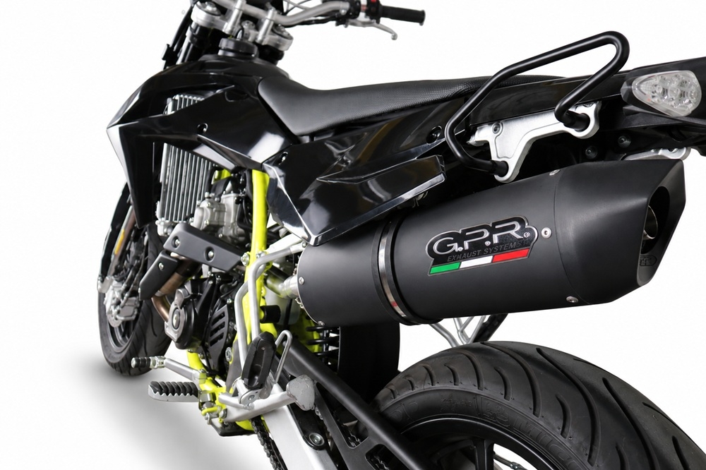 GPR escape compatible con Swm Motorcycles SM 125 R 2021-2024, Furore Nero, Escape legal, homologado, silenciador con db killer desmontable y tubo de conexión específico 
