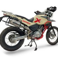 GPR escape compatible con Swm Motorcycles Superdual 600 T 2023-2024, Satinox , Par de terminales de escape homologados, con db killer extraíbles y tubos de conexión específicos 