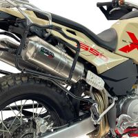 GPR escape compatible con Swm Motorcycles Superdual 600 T 2023-2024, Satinox , Par de terminales de escape homologados, con db killer extraíbles y tubos de conexión específicos 