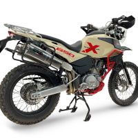GPR escape compatible con Swm Motorcycles Superdual 650 X 2025-2026, Trioval, Par de terminales de escape homologados, con db killer extraíbles y tubos de conexión específicos 