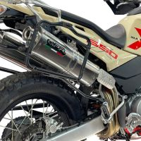 GPR escape compatible con Swm Motorcycles Superdual 650 X 2025-2026, Trioval, Par de terminales de escape homologados, con db killer extraíbles y tubos de conexión específicos 