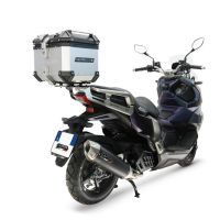 Baúl GPR TECH compatible con  Sym ADX 125 2024/2026 e5 Plus Baúl Alpi-Tech en aluminio color plata con placa específica incluida Capacidad Litros 26