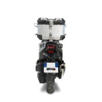 Baúl GPR TECH compatible con  Sym ADX 125 2024/2026 e5 Plus Baúl Alpi-Tech en aluminio color plata con placa específica incluida Capacidad Litros 26