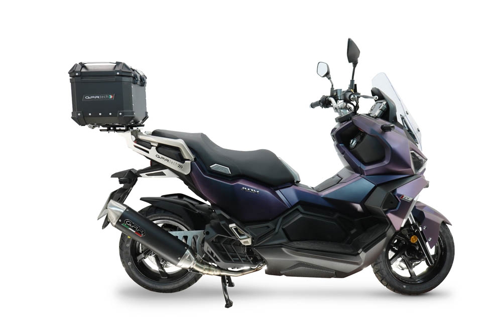 GPR escape compatible con Sym ADX 125 2024-2026, Furore-X Scooter, Sistema de escape completo que incluye tubo de enlace y db killer extraíble. 