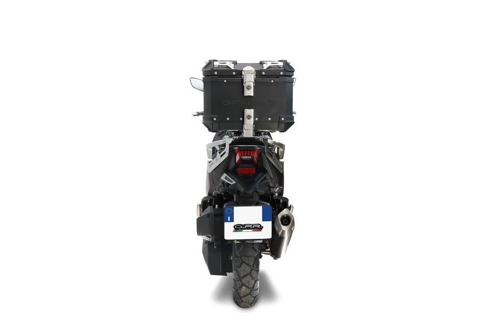 Baúl GPR TECH compatible con  Sym ADX 125 2024/2026 e5 Plus Baúl Alpi-Tech en aluminio, color negro con placa específica incluida Capacidad Litros 26