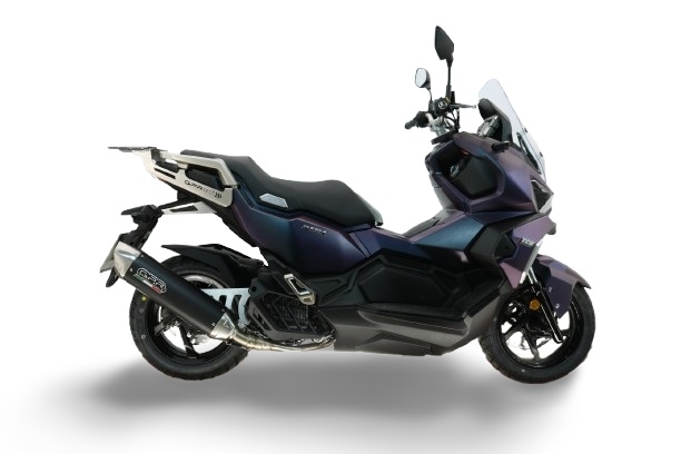 GPR escape compatible con Sym ADX 125 2024-2026, Furore-X Scooter, Sistema de escape completo que incluye tubo de enlace y db killer extraíble. 