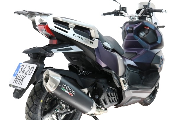 GPR escape compatible con Sym ADX 125 2024-2026, Furore-X Scooter, Sistema de escape completo que incluye tubo de enlace y db killer extraíble. 
