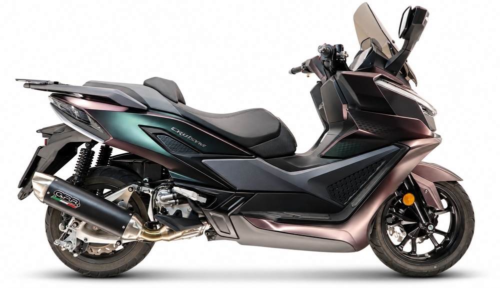 GPR escape compatible con Sym Cruisym 400 2024-2027, Furore-X Scooter, Silenciador homologado para ruido, escape completo con catalizador y db killer 