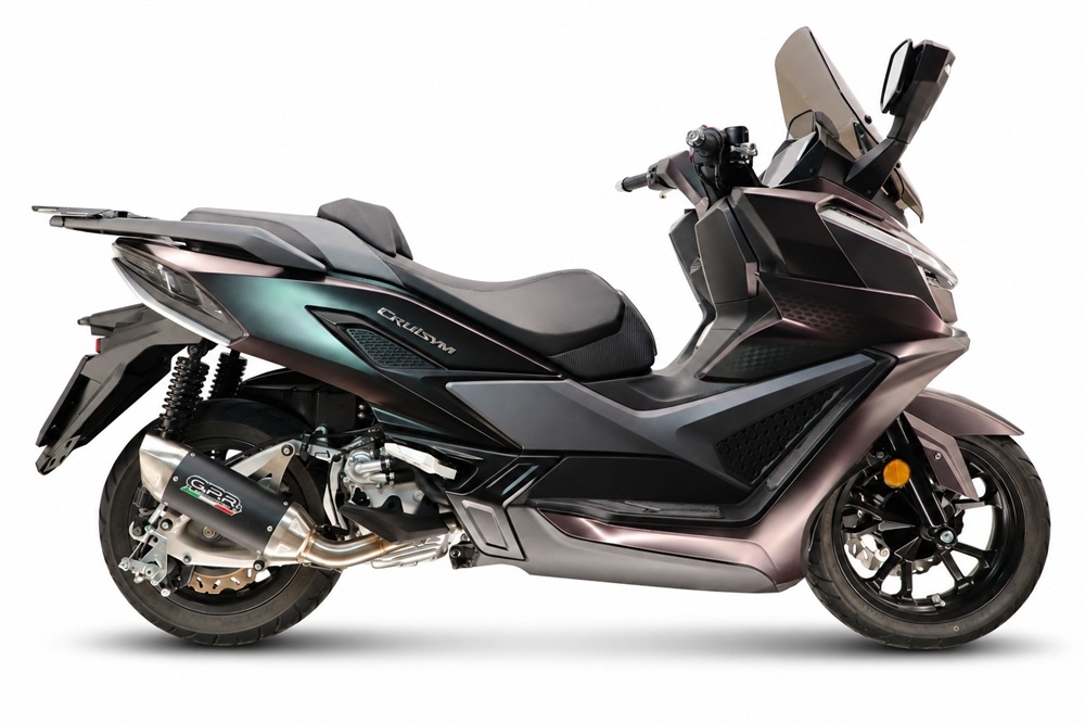 GPR escape compatible con Sym Cruisym 400 2024-2027, Furore-X Scooter, Escape racing, silencioso con tubo de conexión 