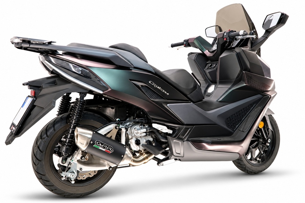 GPR escape compatible con Sym Cruisym 400 2024-2027, Furore-X Scooter, Escape racing, silencioso con tubo de conexión 
