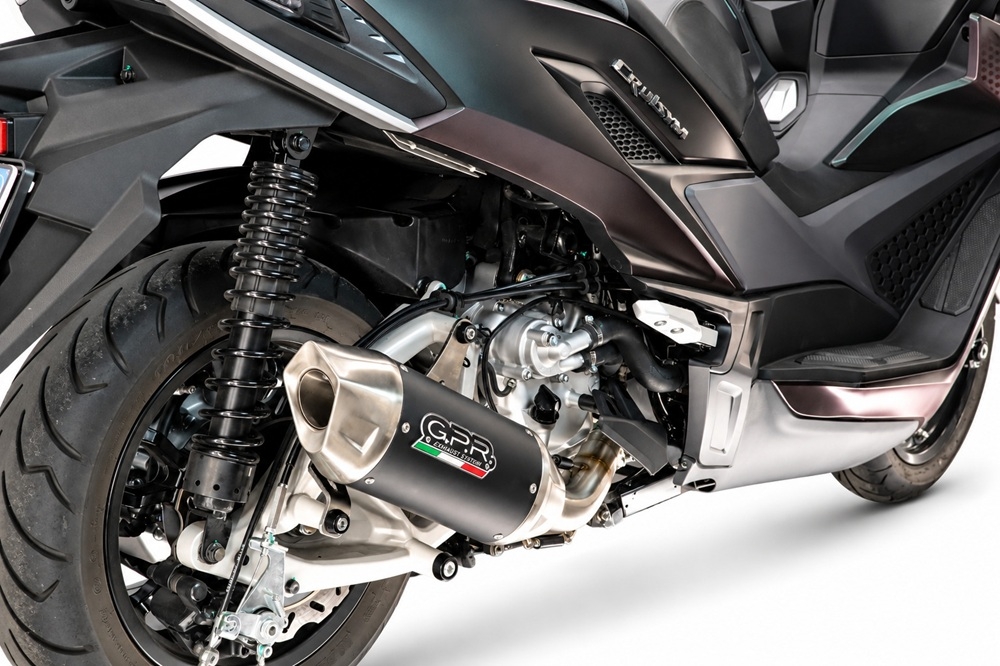 GPR escape compatible con Sym Cruisym 400 2024-2027, Furore-X Scooter, Escape racing, silencioso con tubo de conexión 