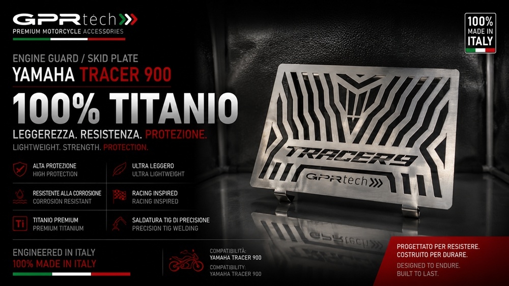 GPR TECH compatible con  Yamaha Tracer 9 2025/2026 e5 plus Protector de radiador de titanio 