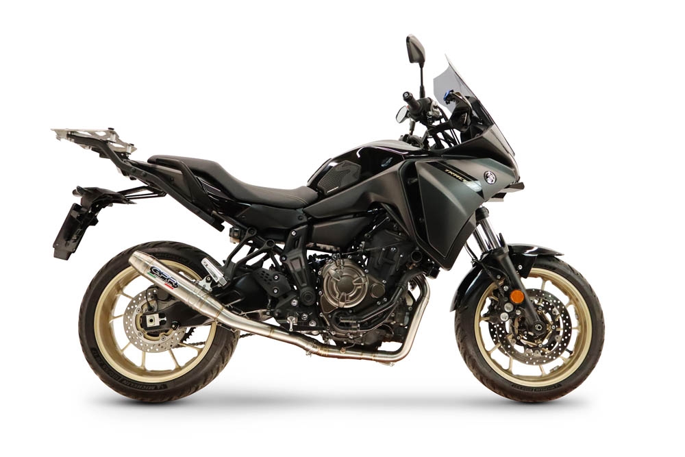 GPR escape compatible con Yamaha Tracer 700 GT 2019-2020, Deeptone Inox, Escape completo, no legal para países de la UE, con db killer extraíble 