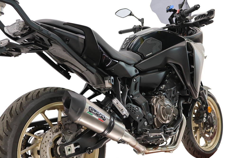 GPR escape compatible con Yamaha Tracer 7 GT 2020-2024, New Grand Prix Evo Titanium, Escape completo racing, incluyendo colector y db killer desmontable, sin homologación 