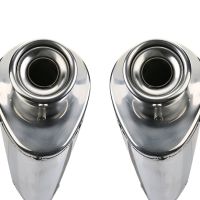 Escape compatible con Aprilia Rsv 1000 R Factory 2006-2010, Trioval, Par de terminales de escape homologados, con db killer extraíbles y tubos de conexión específicos 