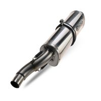 Escape compatible con Aprilia Rsv 1000 R Factory 2006-2010, Trioval, Par de terminales de escape homologados, con db killer extraíbles y tubos de conexión específicos 