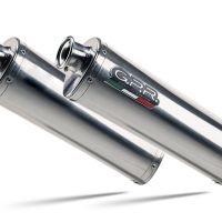 Escape compatible con Yamaha Bt Bulldog 1100 2002-2007, Trioval, Par de terminales de escape homologados, con db killer extraíbles y tubos de conexión específicos 