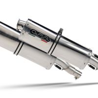 Escape compatible con Aprilia Rsv 1000 R Factory 2006-2010, Trioval, Par de terminales de escape homologados, con db killer extraíbles y tubos de conexión específicos 