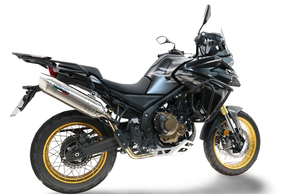 GPR escape compatible con  Voge 625DSX 2024-2025, Furore-X Acciaio Inox, Escape legal, homologado, silenciador con db killer desmontable y tubo de conexión específico 