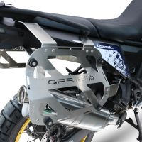 GPR TECH compatible con  Voge DS 800 Rally 2025/2026 Par de maletas laterales en aluminio con lado derecho contorneado, color negro con portaequipajes específico TECH-EVO  Capacidad 38 LT. + 32 LT.