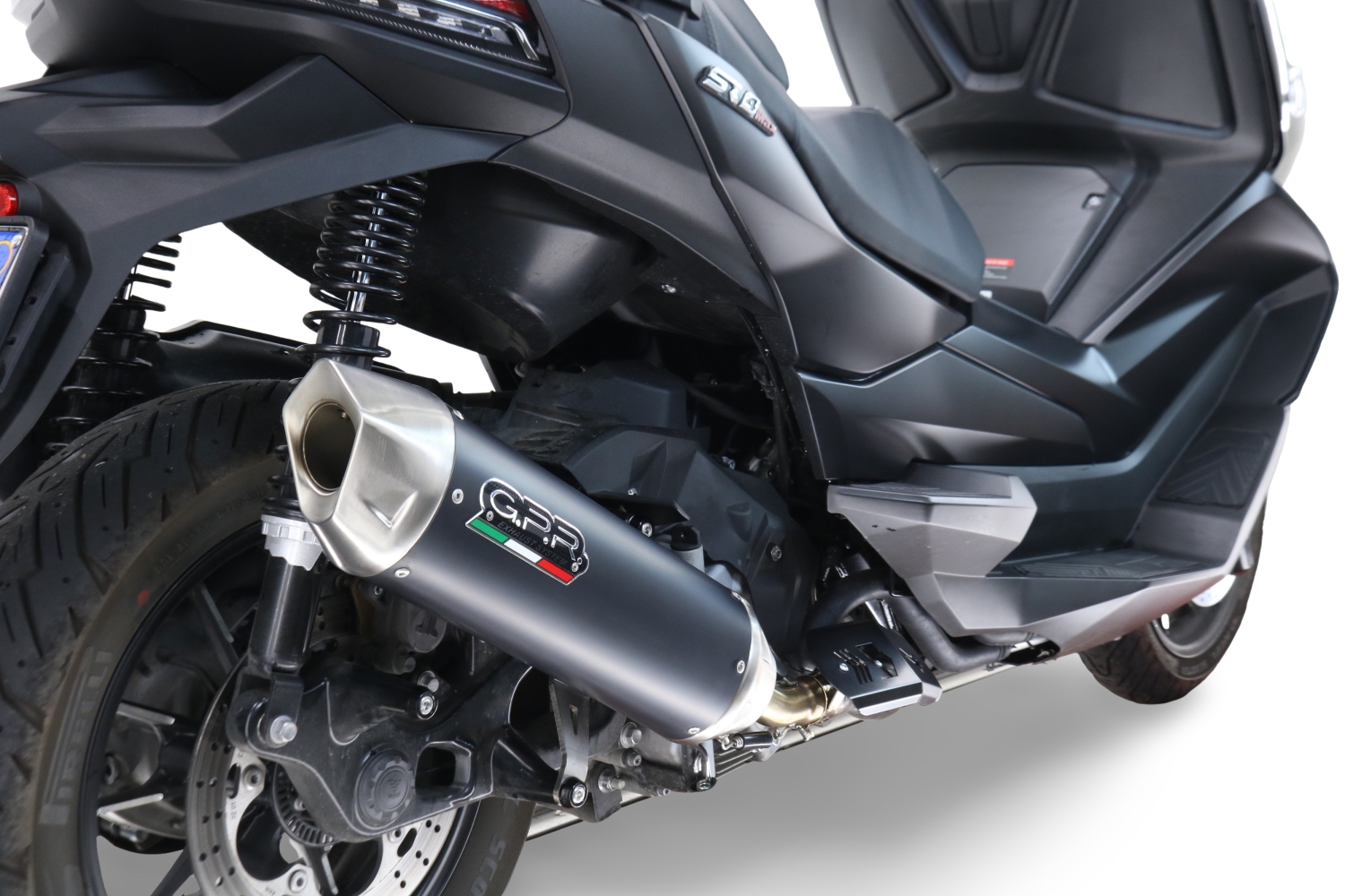 GPR escape compatible con  Bmw C 400 X -GT 2021-2024, Furore-X Scooter, Escape racing, silencioso con tubo de conexión 