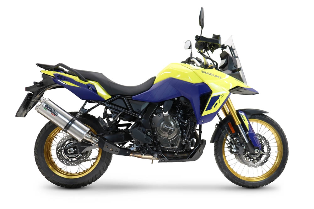 Escape compatible con Suzuki V-STROM DL 800 DE - SE 2023-2025, Dual Inox, Escape legal, homologado, silenciador con db killer desmontable y tubo de conexión específico 