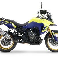 Escape compatible con Suzuki V-STROM DL 800 DE - SE 2023-2025, Dual Inox, Escape legal, homologado, silenciador con db killer desmontable y tubo de conexión específico 