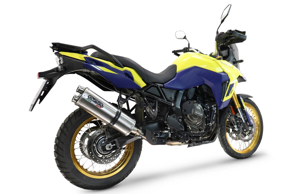 Escape compatible con Suzuki V-STROM DL 800 DE - SE 2023-2025, Dual Inox, Escape legal, homologado, silenciador con db killer desmontable y tubo de conexión específico 