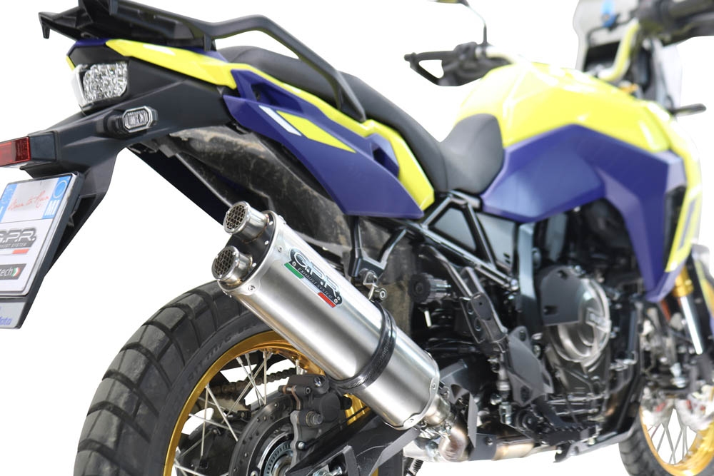 Escape compatible con Suzuki V-STROM DL 800 DE - SE 2023-2025, Dual Inox, Escape legal, homologado, silenciador con db killer desmontable y tubo de conexión específico 