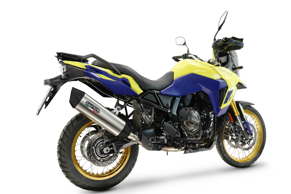 Escape compatible con Suzuki V-STROM DL 800 DE - SE 2023-2025, Furore-X Titanio, Escape legal, homologado, silenciador con db killer desmontable y tubo de conexión específico 